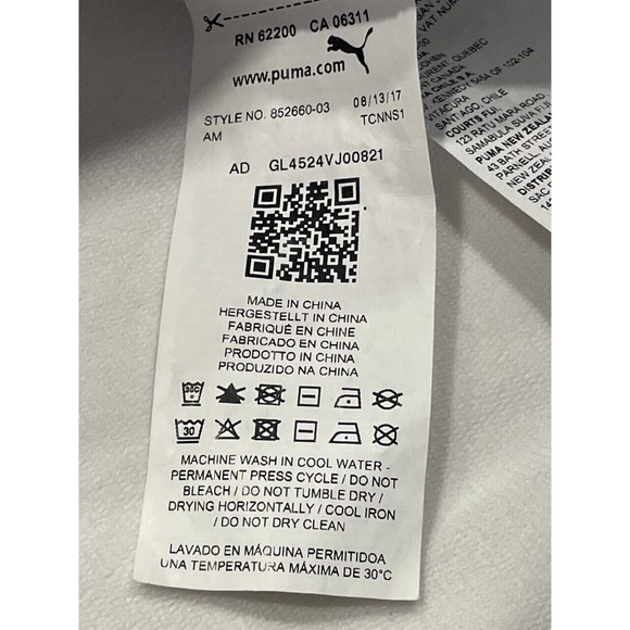 Puma Women's Full-Zip Hoodie Sweatshirt Large White Logo Pintuck Raglan Sleeve - Picture 5 of 10